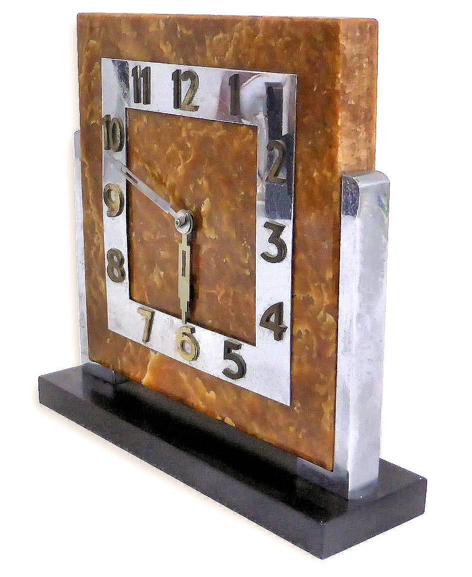 German Impressive Modernist 1930s Art Deco Clock