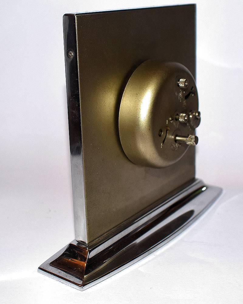 20th Century 1930s Art Deco Chrome Clock