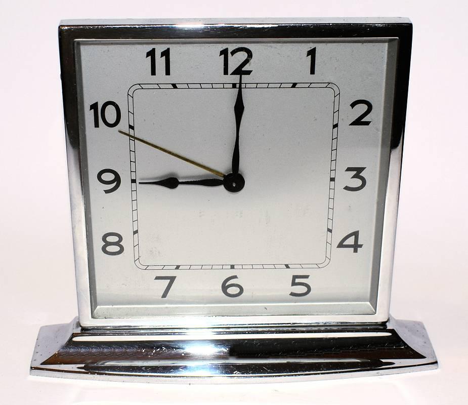 1930s Art Deco Chrome Clock 3