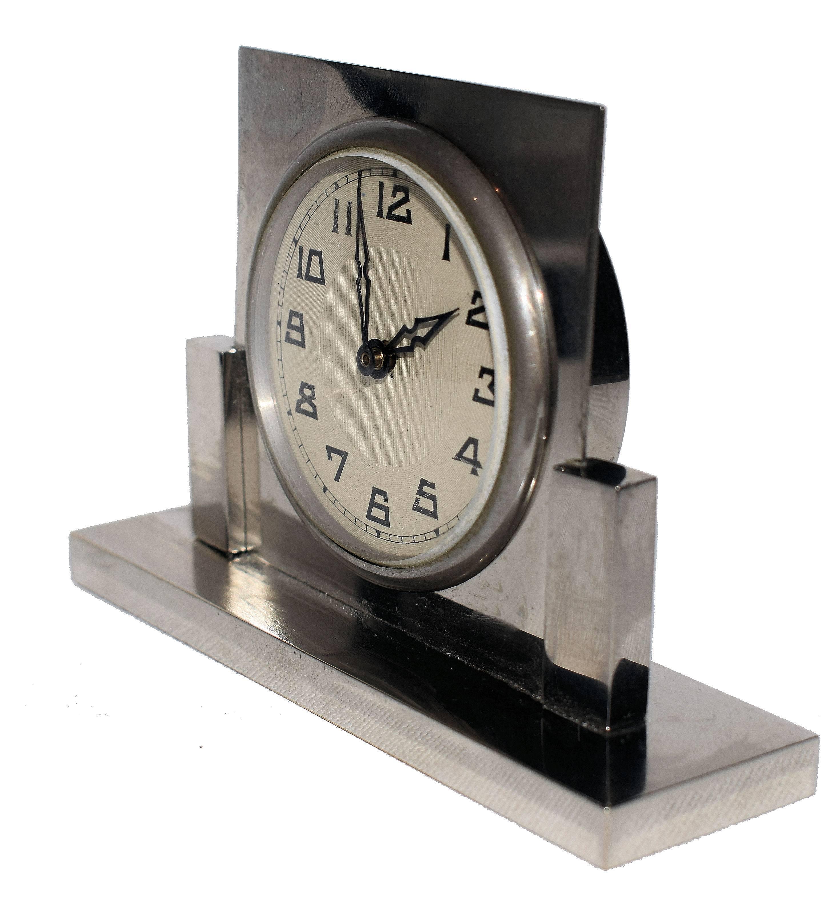 Fabulous little miniature alarm clock, please see dimensions below to see how delightfully small this clock is. This clock is very well preserved for its 90 odd years, a beautiful object in its own right aside it's functionality. Have to say it's