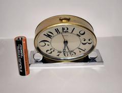 Original 1930s Art Deco Miniature Clock by Dep
