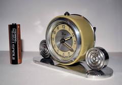 1930s Art Deco Miniature Alarm Clock by Dep