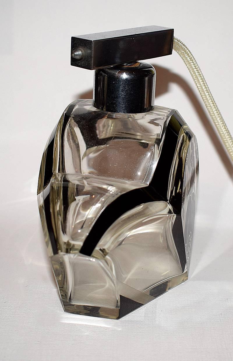 20th Century Huge 1930s Art Deco Atomiser Perfume Glass Bottle