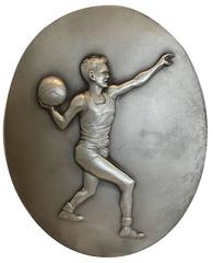 Super Rare Set of 1930s Art Deco Sporting Metal Plaques