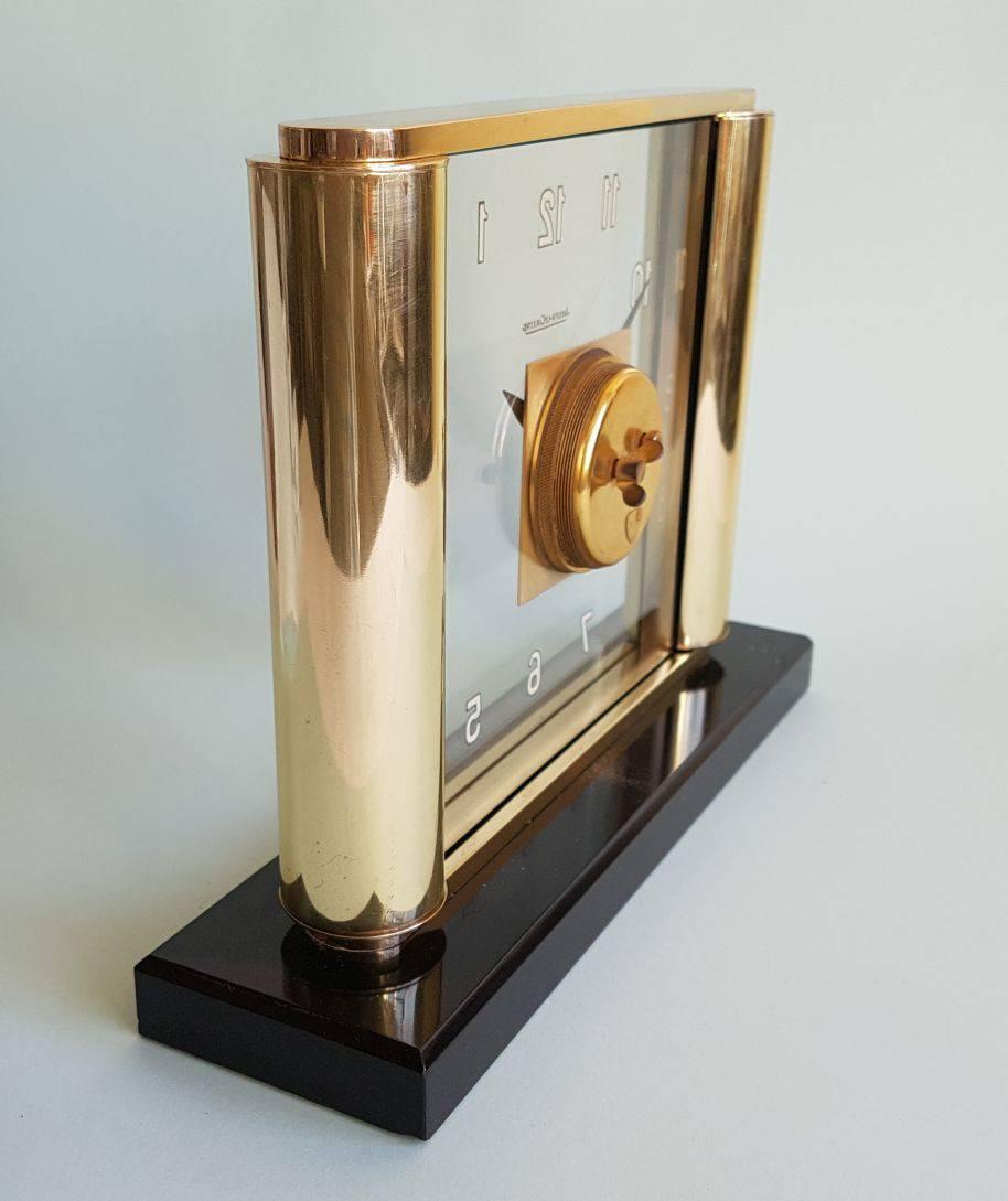 Brass  Rare Art Deco Clock by Jaeger-LeCoultre  c1930