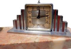Original 1930s Art Deco French Lamp and Clock