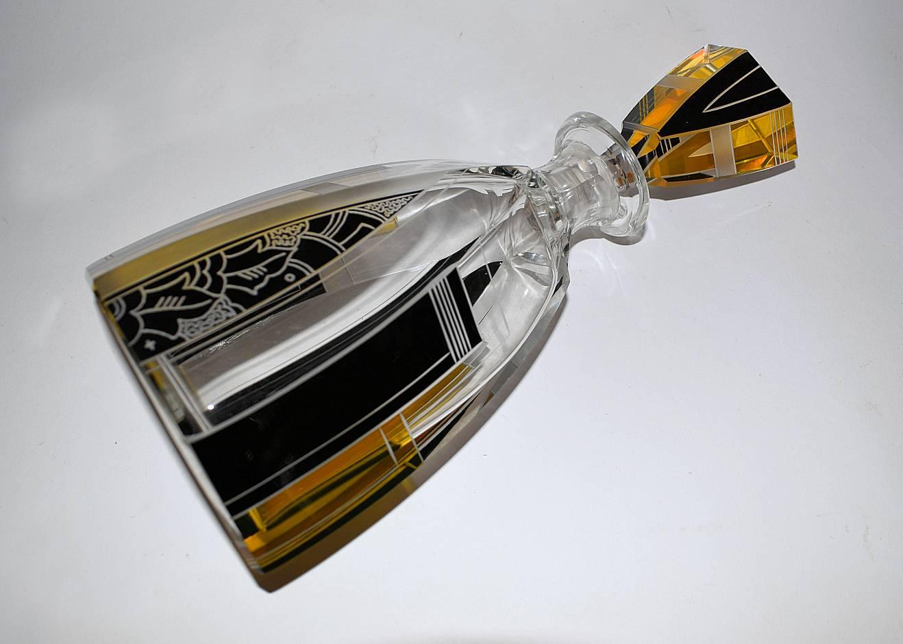 1930s Art Deco Glass Decanter Set by Karl Palda 1