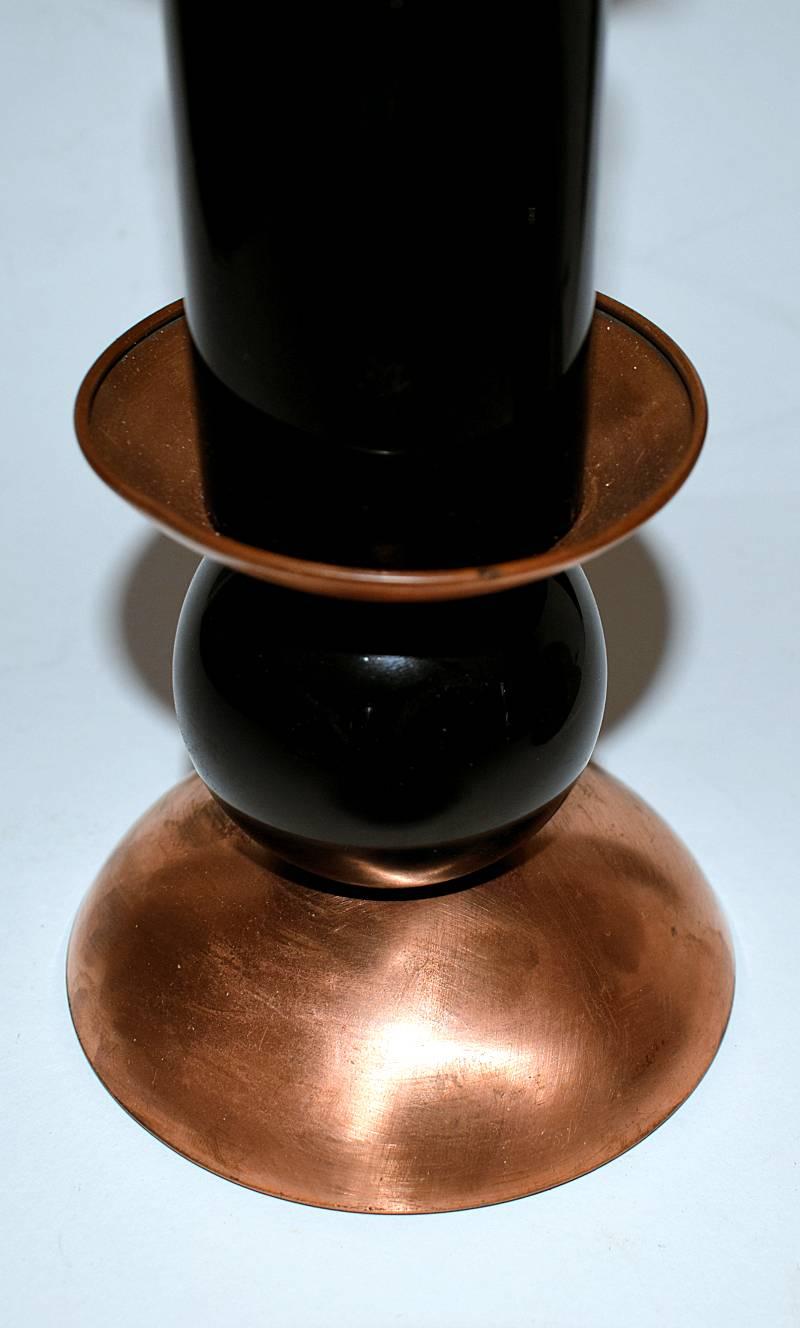 Copper Art Deco French Modernist Table Lamp