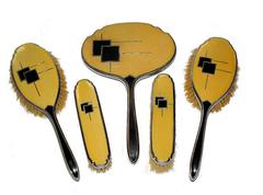 Rare Ladies 1930s Art Deco Dressing Brush Box Set