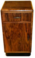 English Art Deco Pair of Bedside Table Cabinets
