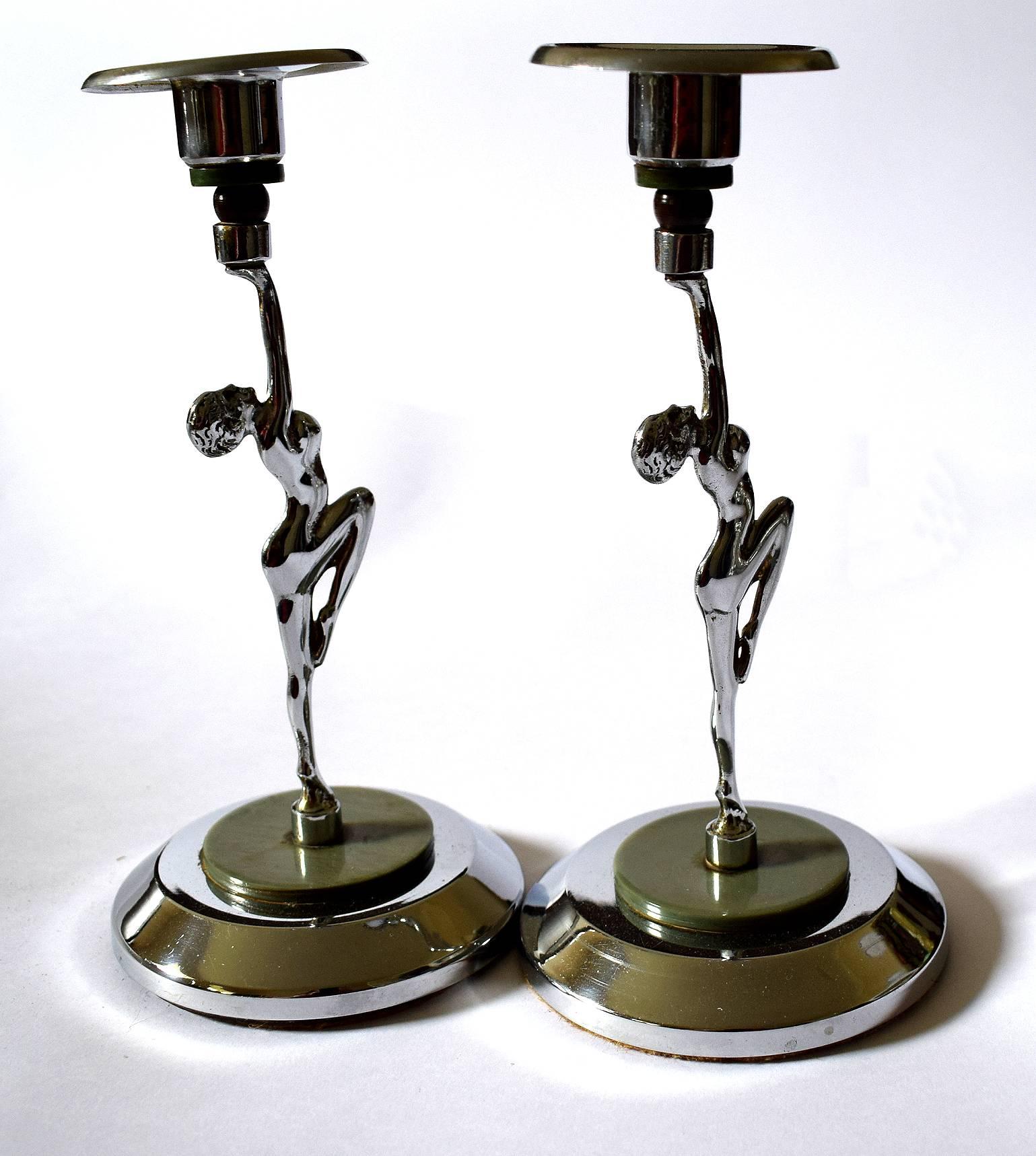 art deco candle holders