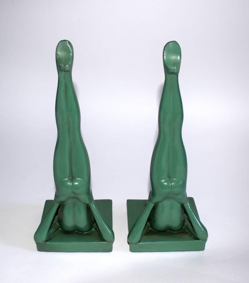 Central American Frankart Nymph 1930s Art Deco Bookends