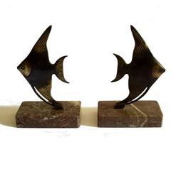 Art Deco Modernist Fish Bookends