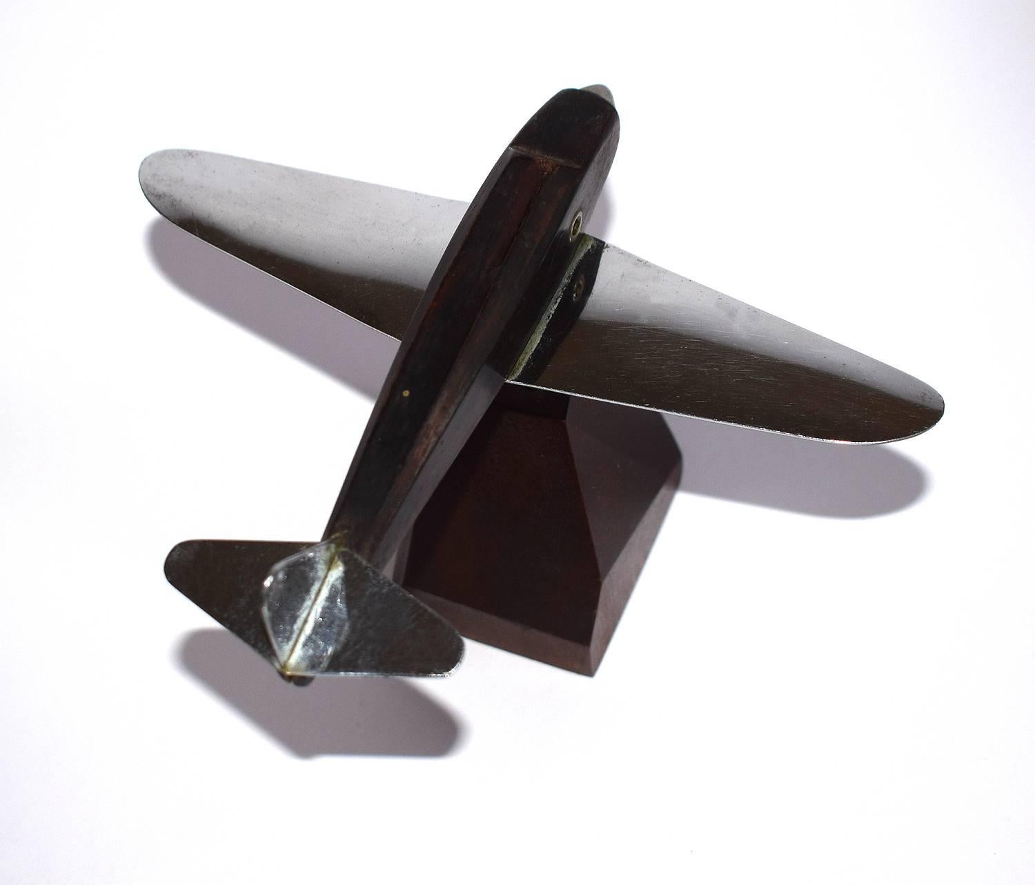 French Art Deco Model Airplane Paper Weight