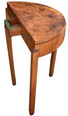 English Art Deco Walnut Console Games Table