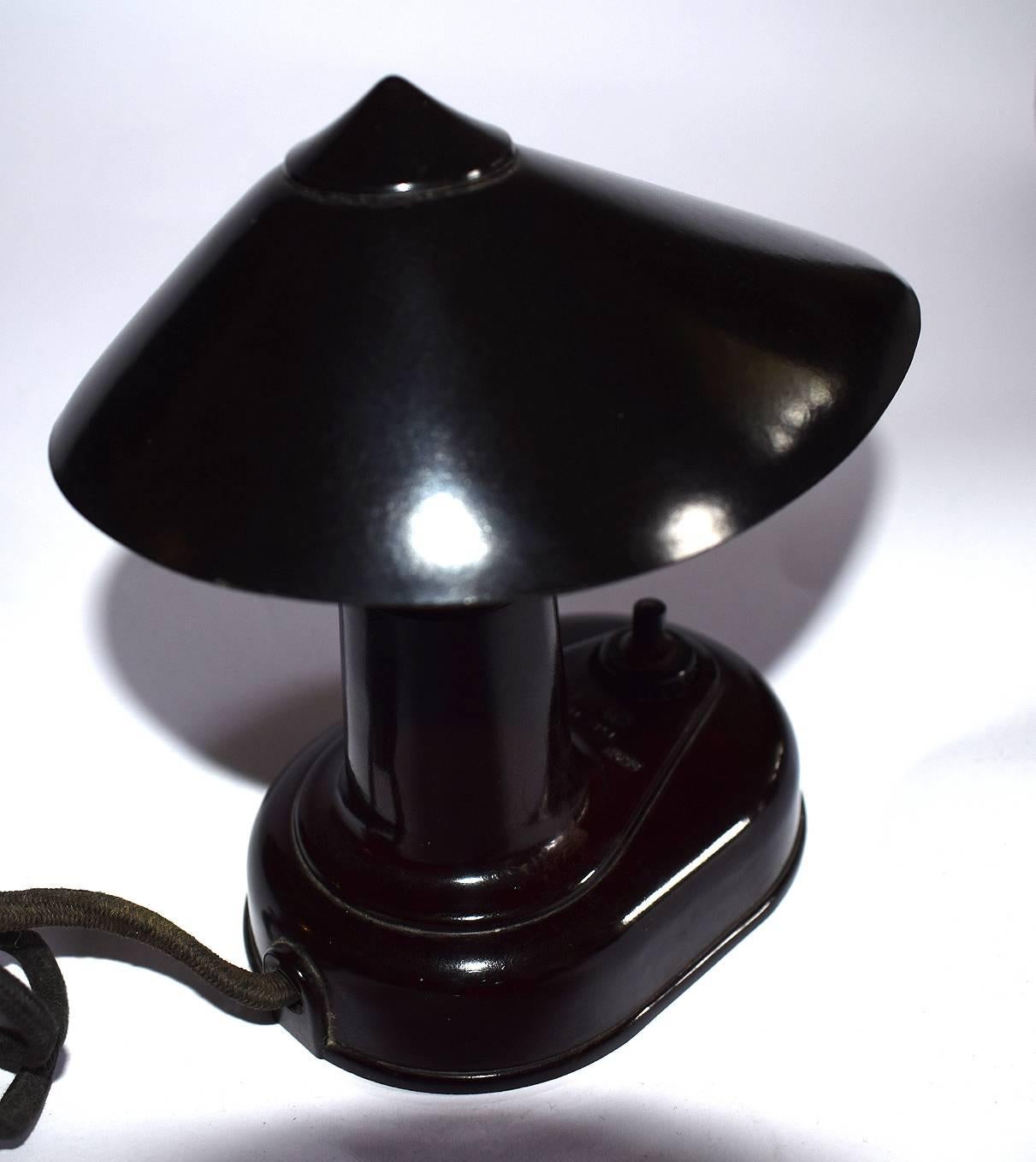 Czech Miniature Streamline Art Deco Bakelite Lamp
