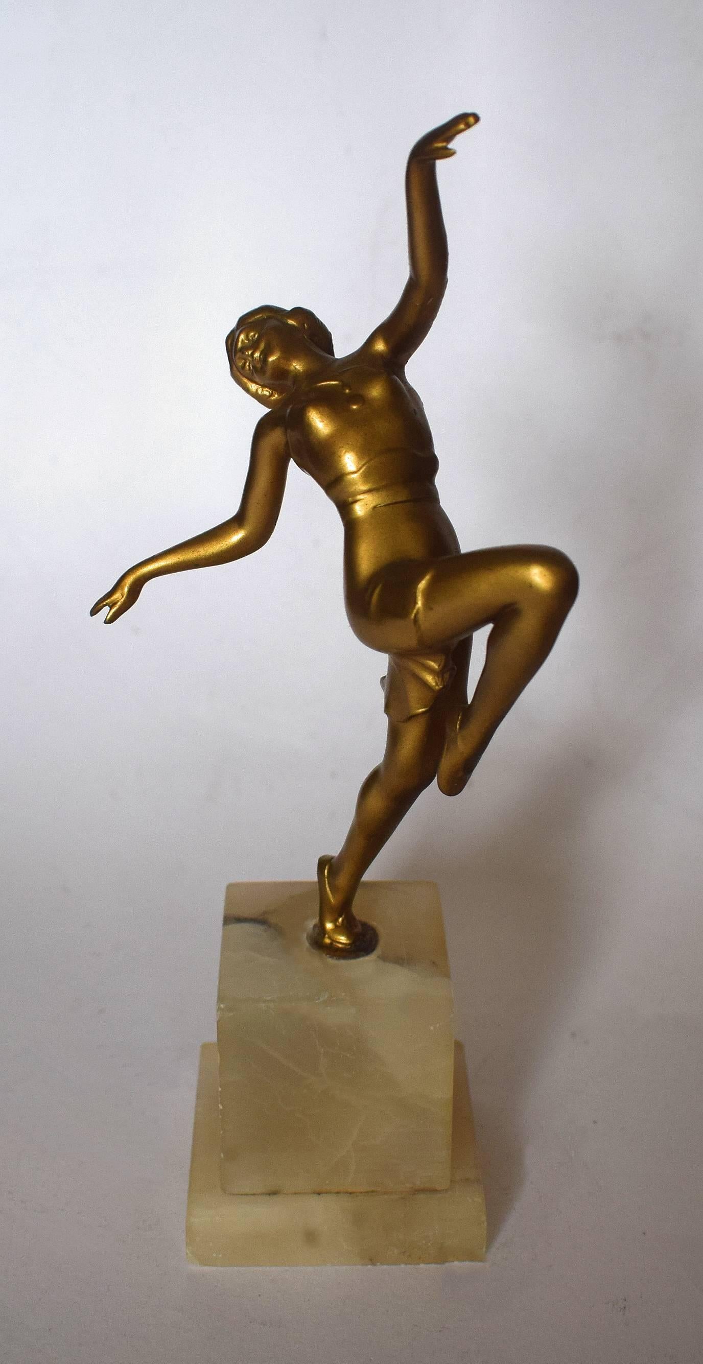 Art-Déco-Figuren Tänzerin aus Zinn, 1930er Jahre  (Europäisch)