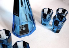 Original 1930s Art Deco Czechoslovakian Decanter Set
