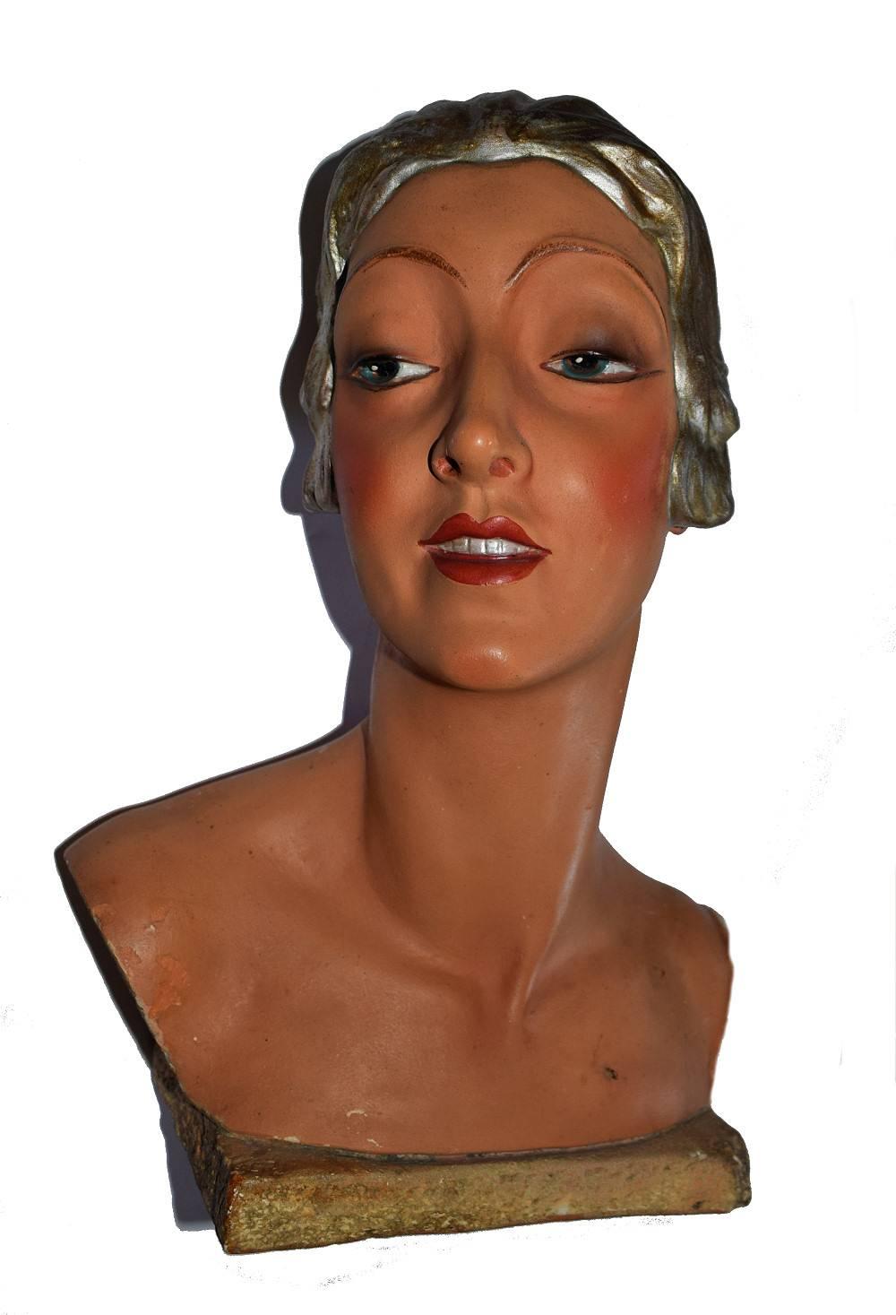 20th Century Rare 1930s Art Deco English Female Shop Mannequin