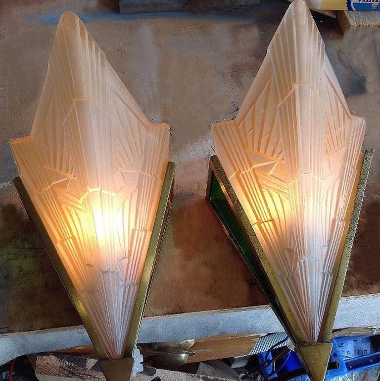 Rare Art Deco English Cinema Wall Lights or Sconces at 1stDibs