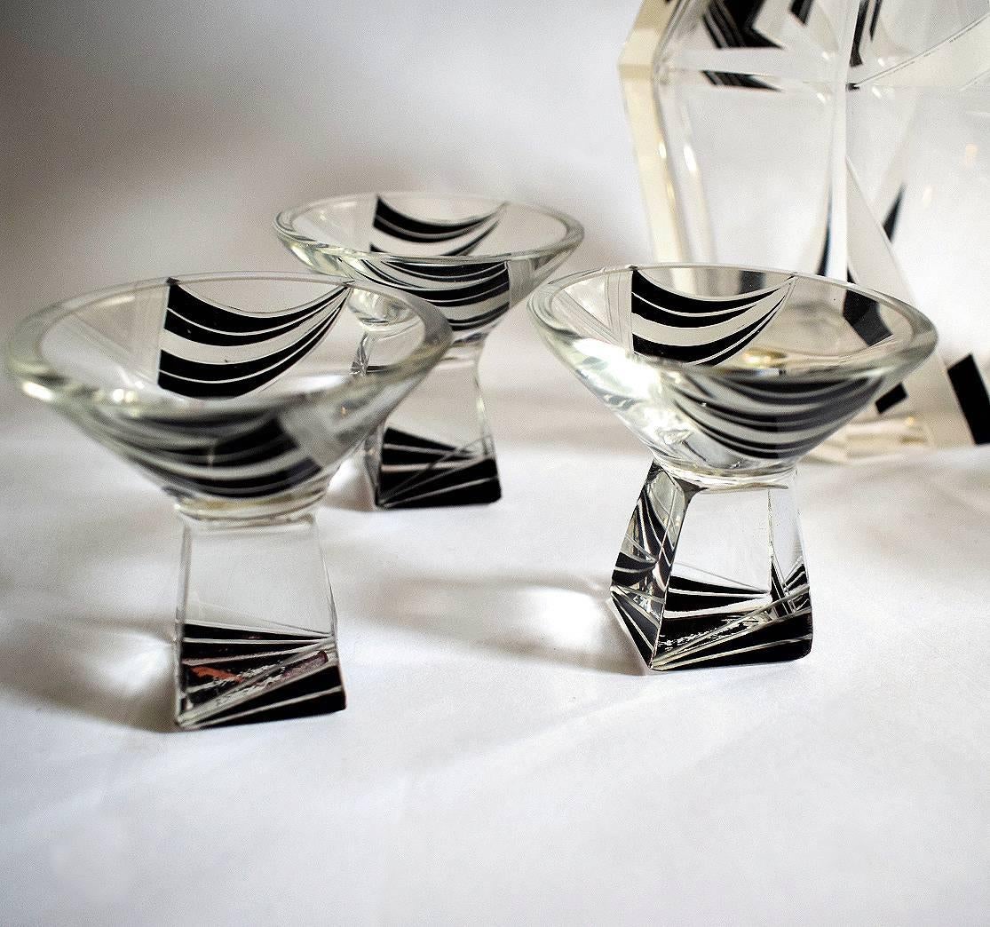art deco decanter set