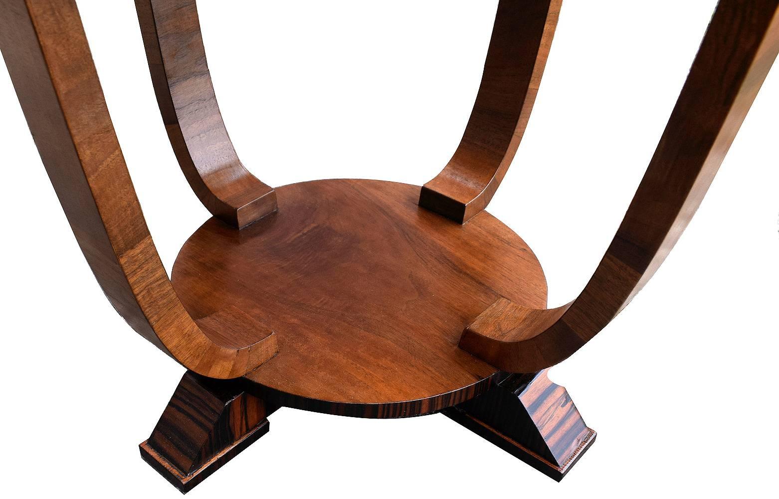 Great Britain (UK) 1930s Art Deco English Occasional Table in Macassar Ebony and Walnut