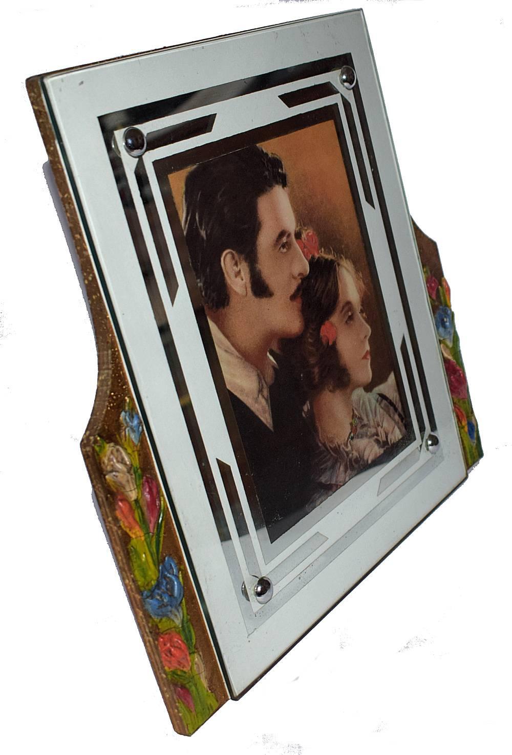 Great Britain (UK) English Art Deco Barbola Picture Frame