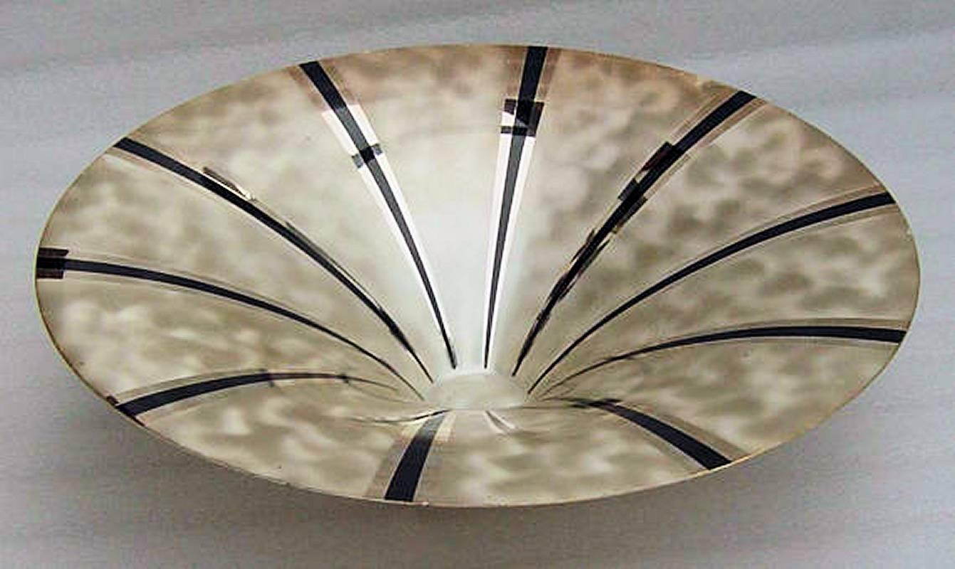 German Large Stylish Art Deco WMF Silver Plated Bowl