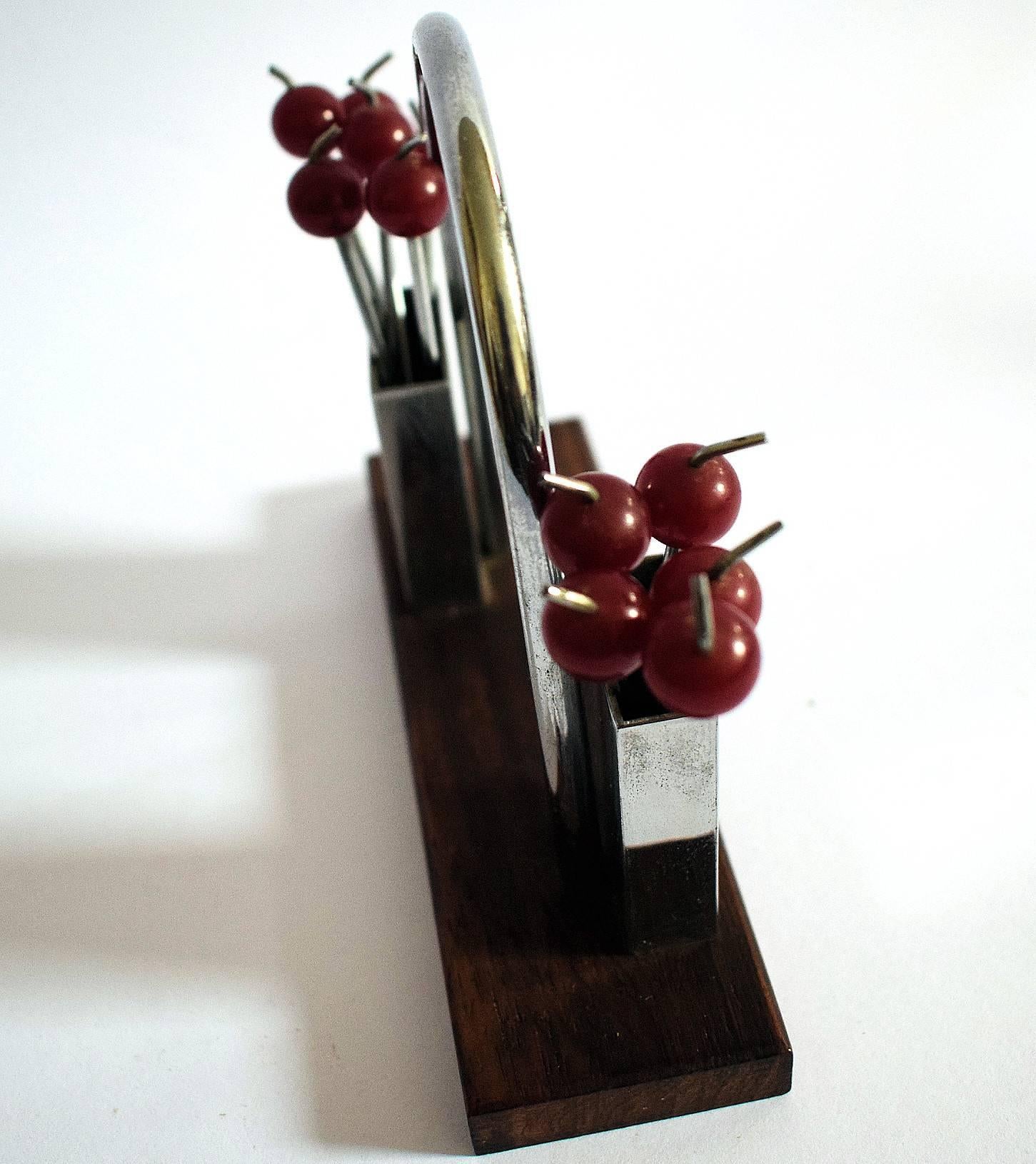 20th Century Art Deco French Cocktail Stick Set in Bakelite, circa 1930