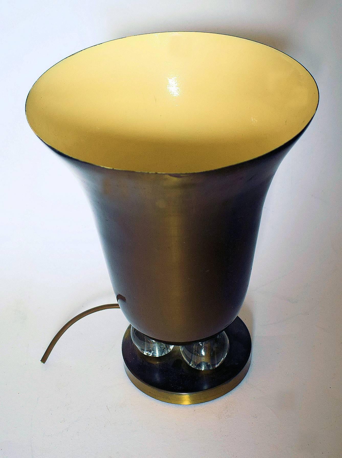 A lovely example of Art Deco that shows great style and imagination. It is made from a Spun Copper base and then decorated with a bronze finish. It is cream on the inside and takes a normal bulb, You can use energy efficient ones. There are three
