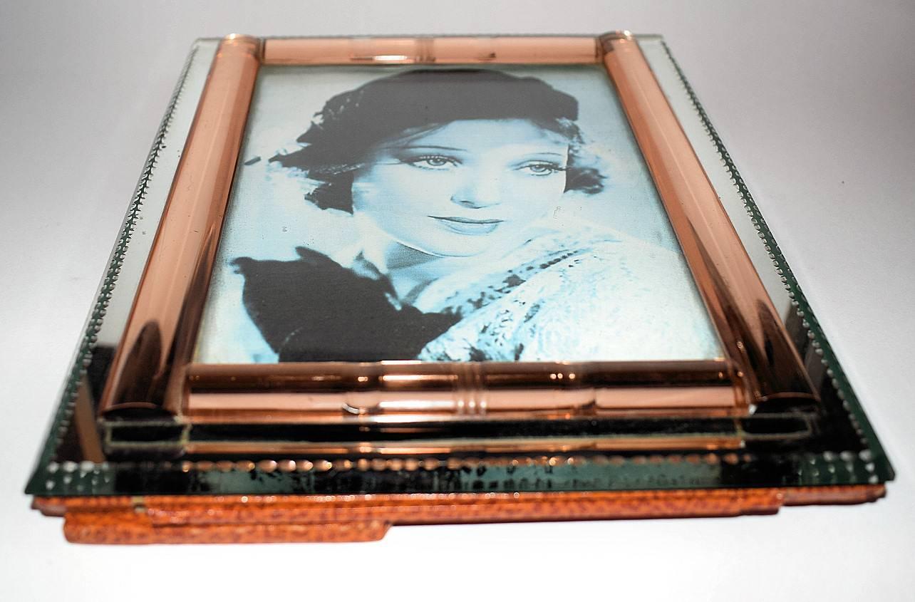 1930s Art Deco French Mirror Picture Frame In Excellent Condition In Devon, England