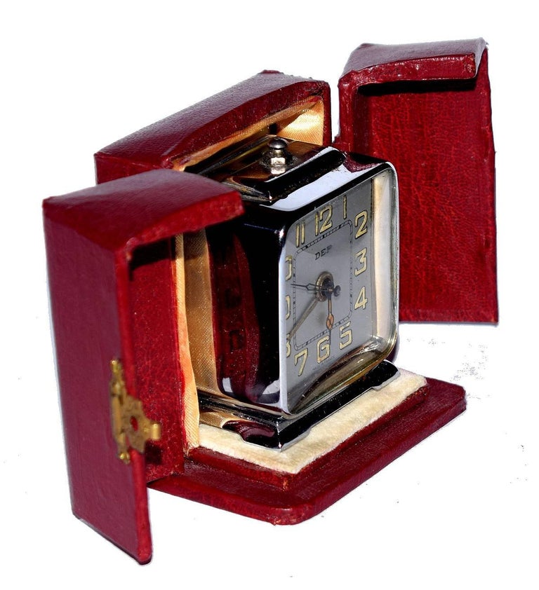 French Chrome Art Deco Alarm Clock by Dep at 1stDibs