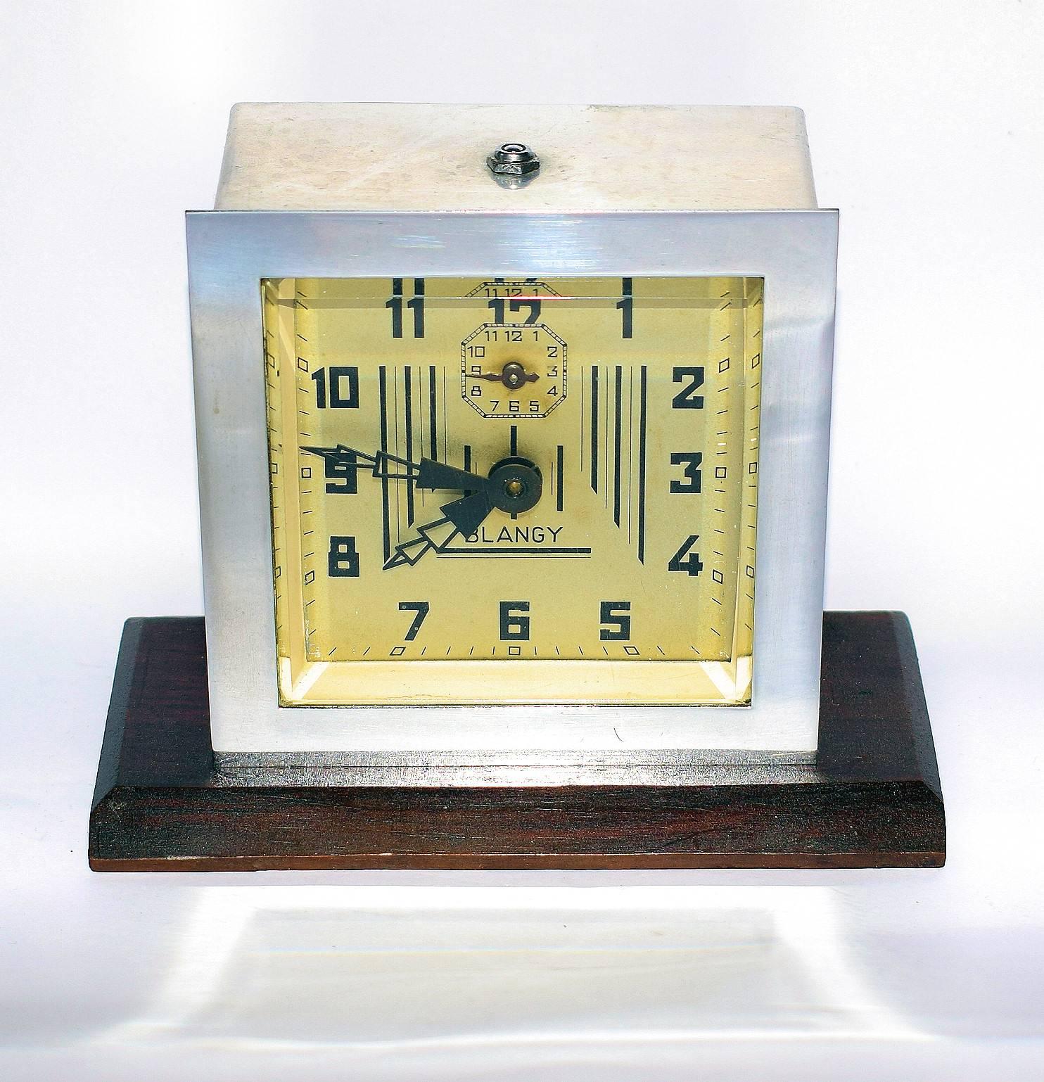 French 1930s Art Deco Clock by Blangy, France For Sale