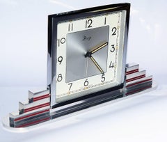 Art Deco Chrome Clock by Dep, France