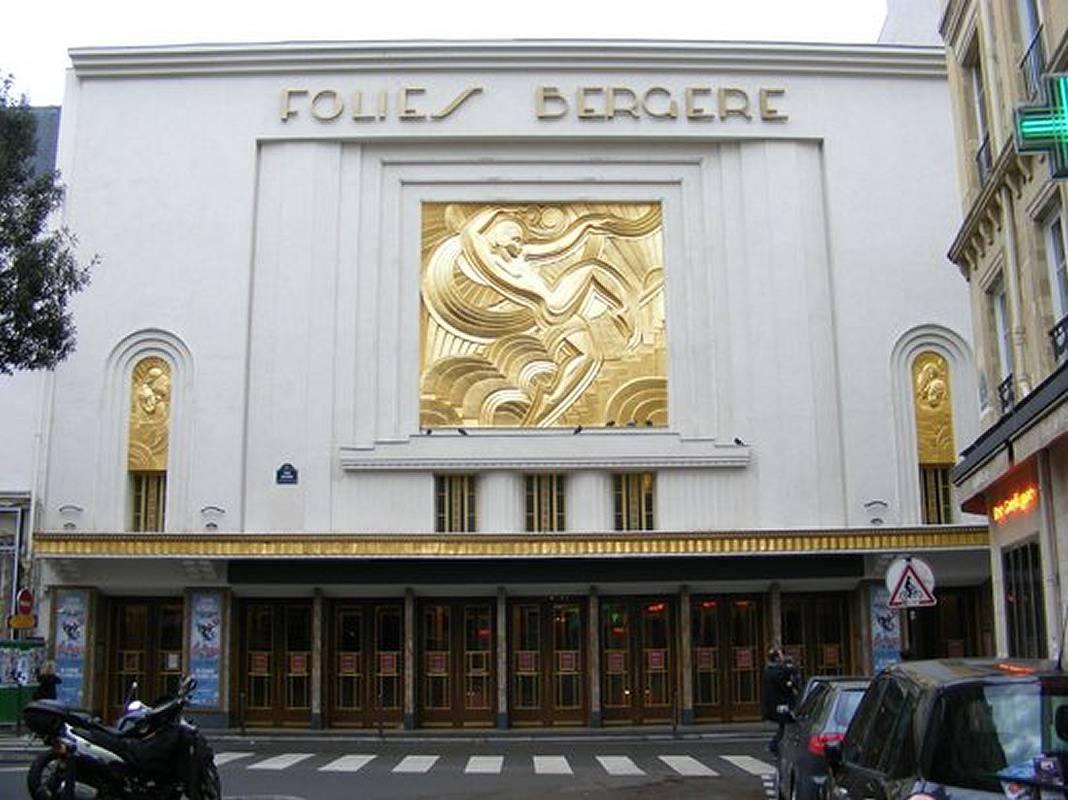 Plaster Art Deco 'Folies Bergeres' Wall Plaque