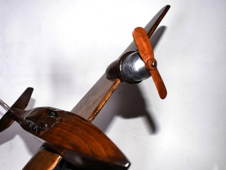 French Art Deco Desk Ornament Airplane by Anthoine Art Bois at 1stDibs