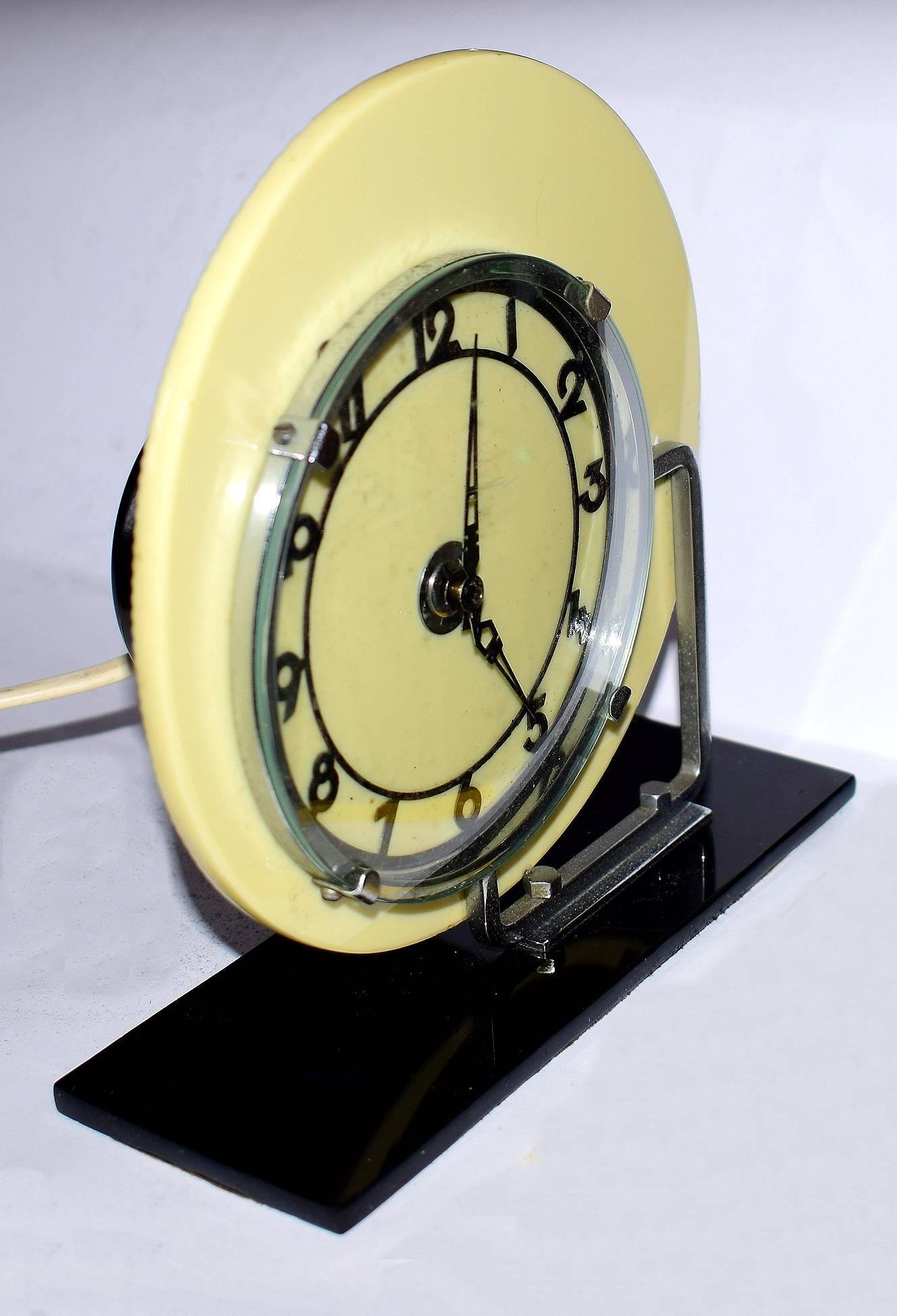 Art Deco Modernist English Clock by GEC 1