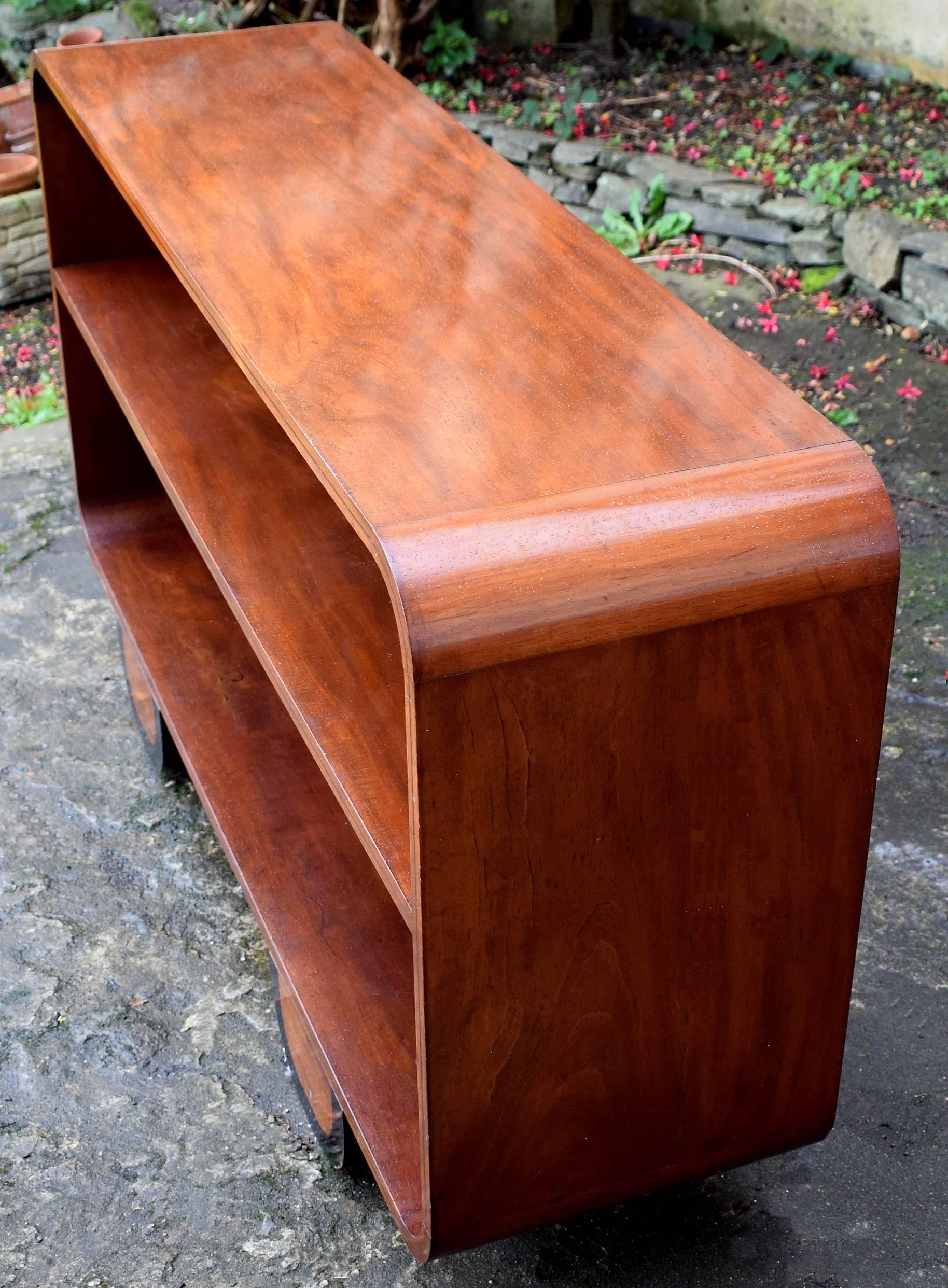 Art Deco Solid Wood Modernist Bookcase Shelves In Excellent Condition In Devon, England
