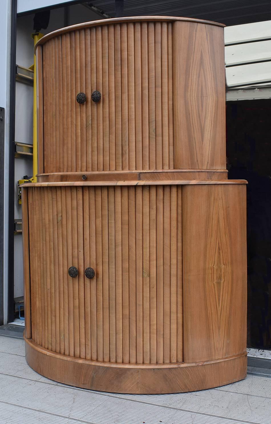 English Art Deco Walnut Cocktail Cabinet 2