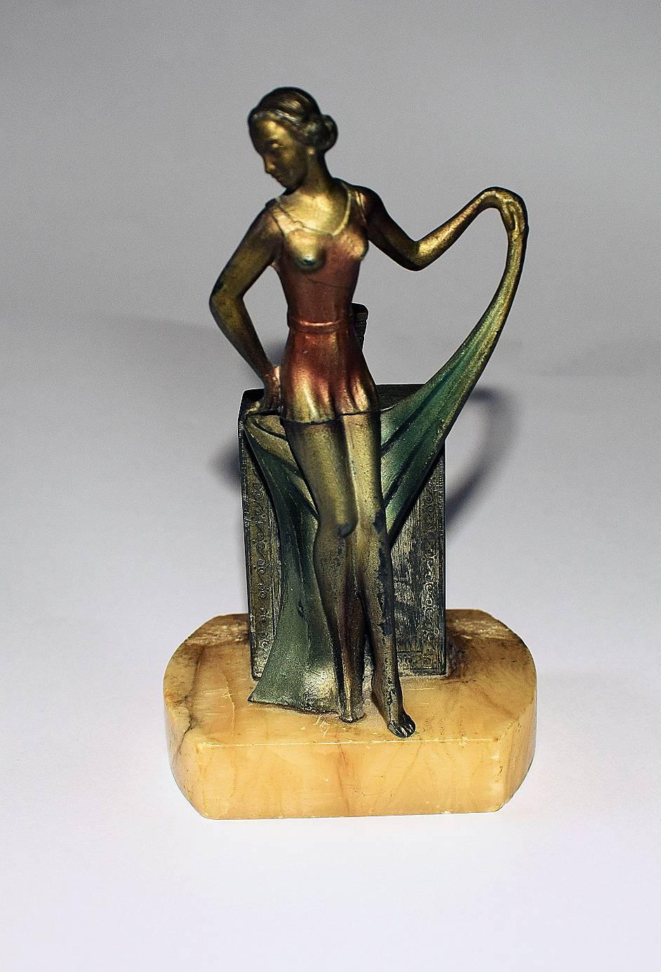 Spelter 1930s Art Deco Figural Lighter