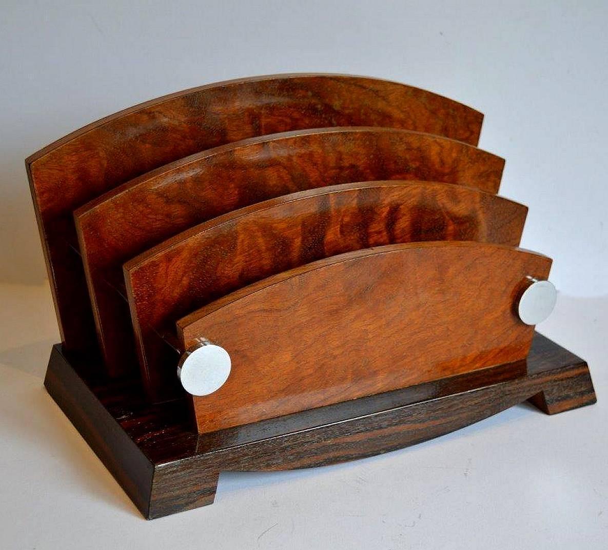 1930s French Art Deco Modernist Three-Piece Desk Set In Good Condition In Devon, England