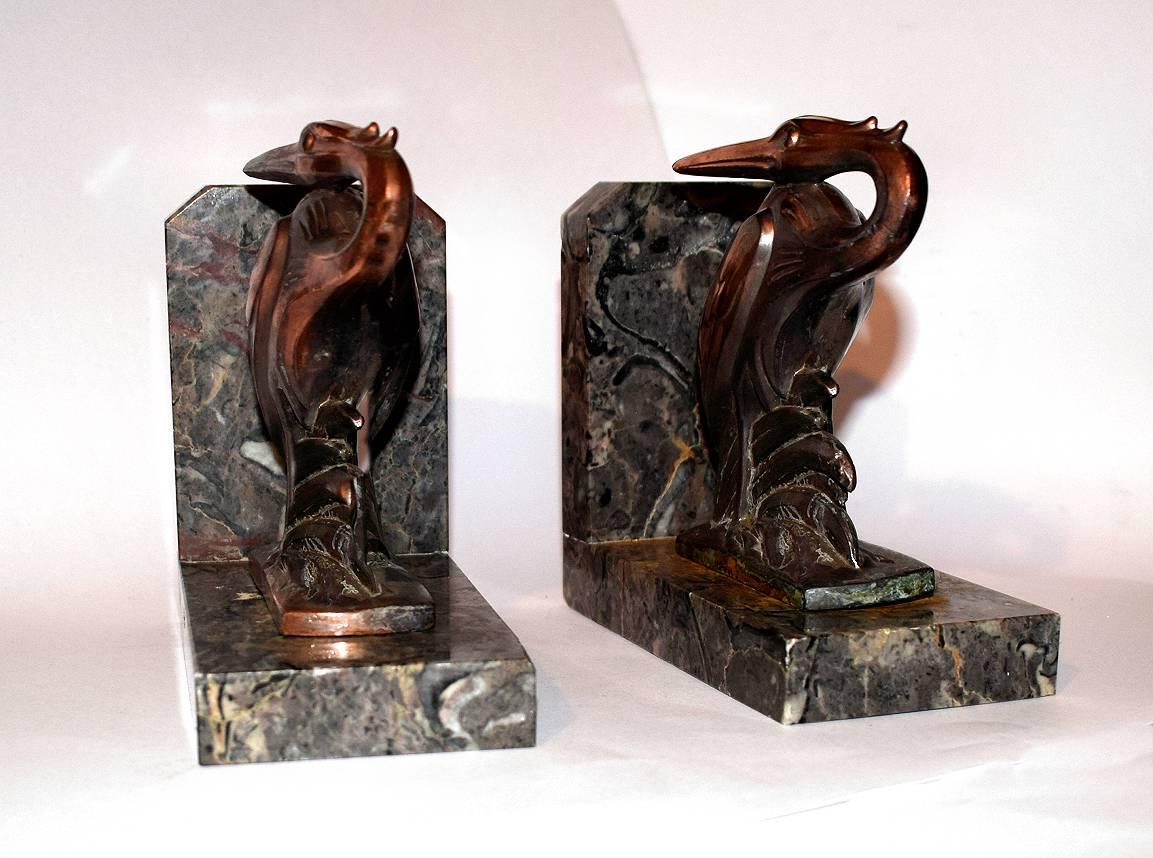 Art Deco French Pair of Bookends In Good Condition In Devon, England