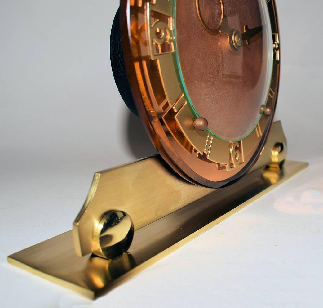 20th Century Glamourous 1930s English Art Deco Mirror Clock