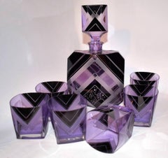 Art Deco 1930s Czech Decanter Set