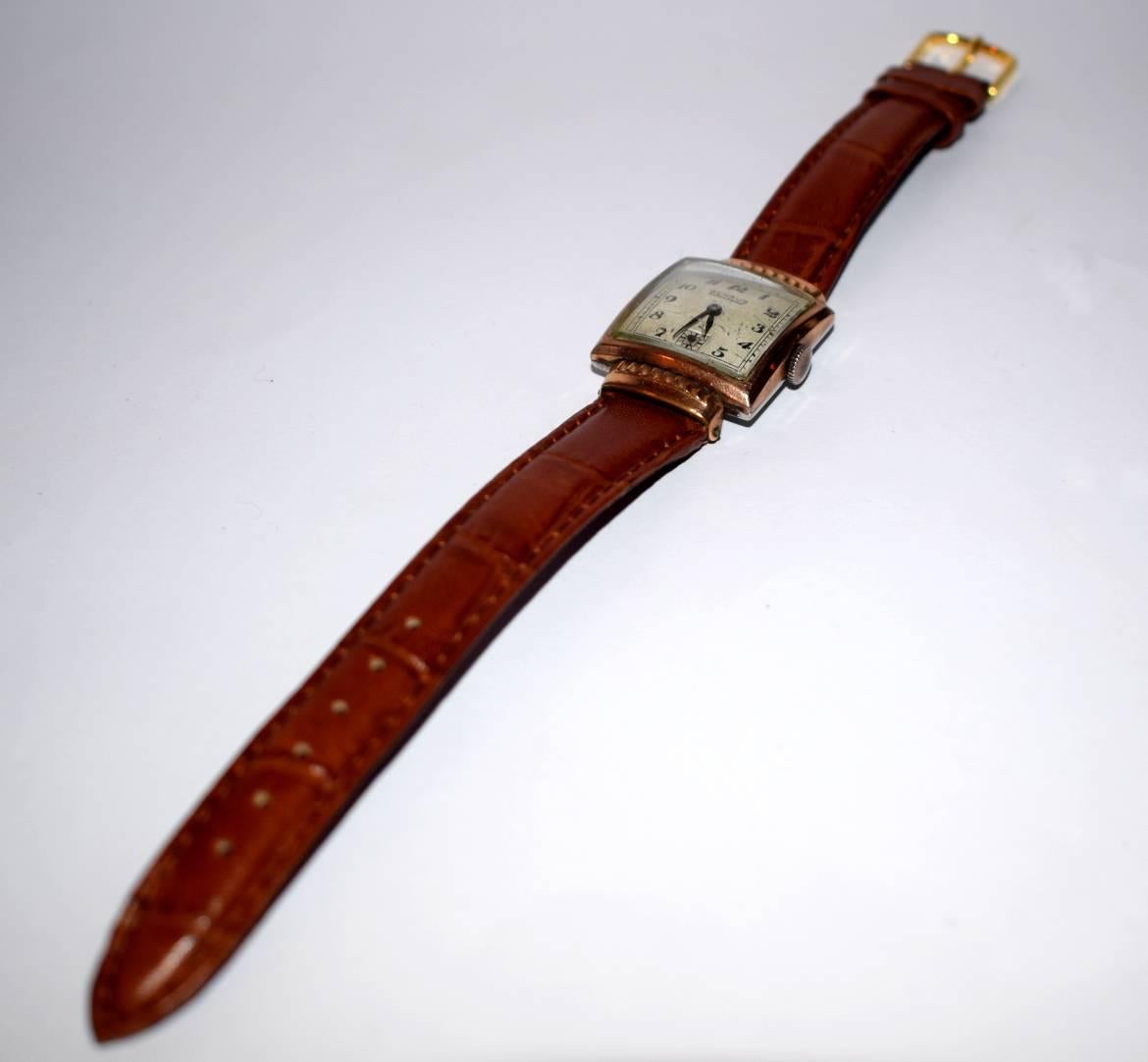 20th Century Art Deco Watch by Benrus, Swiss 17 Jewels with Hidden Lug