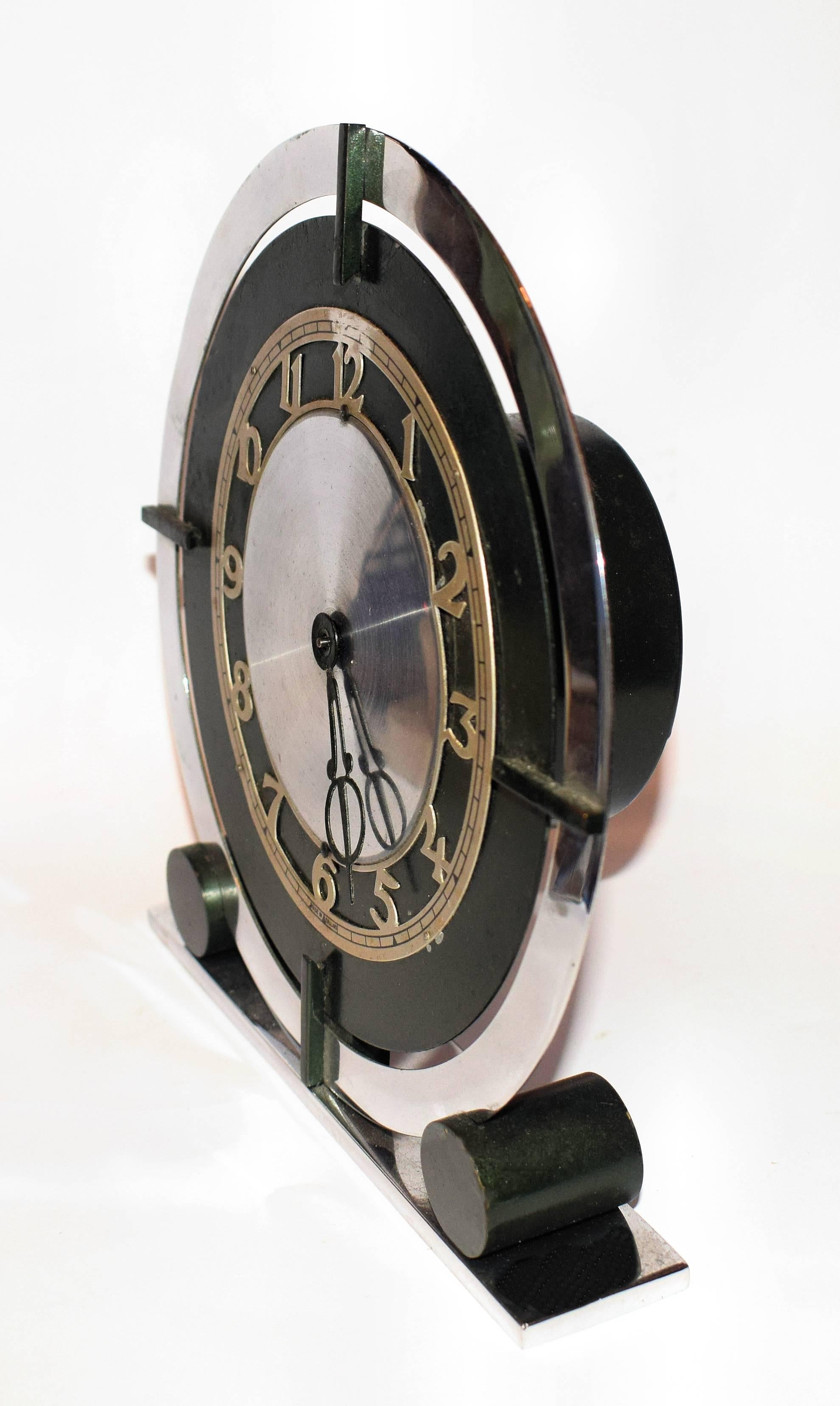 20th Century English 1930s Art Deco Modernist Clock