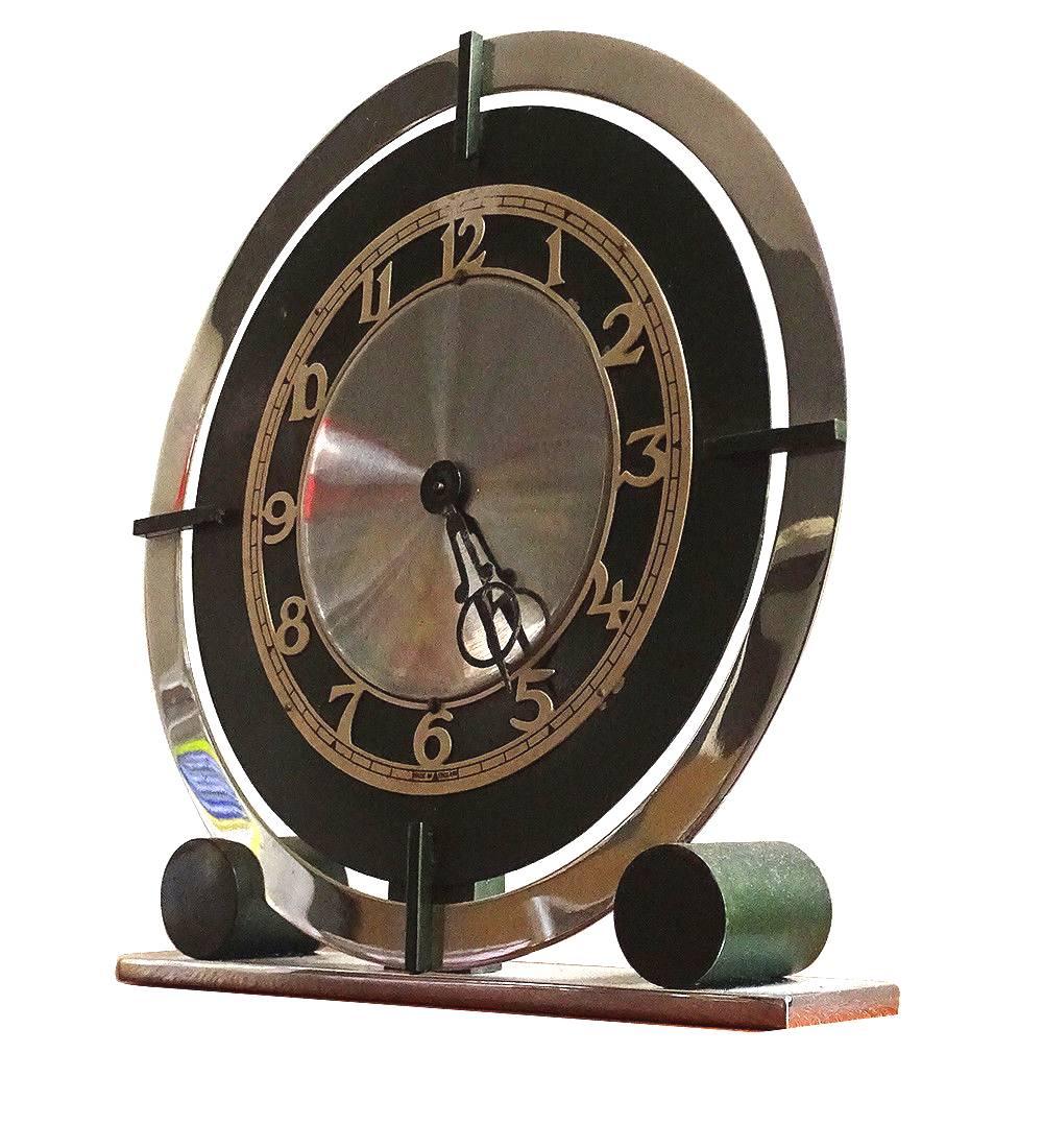 English 1930s Art Deco Modernist Clock 1