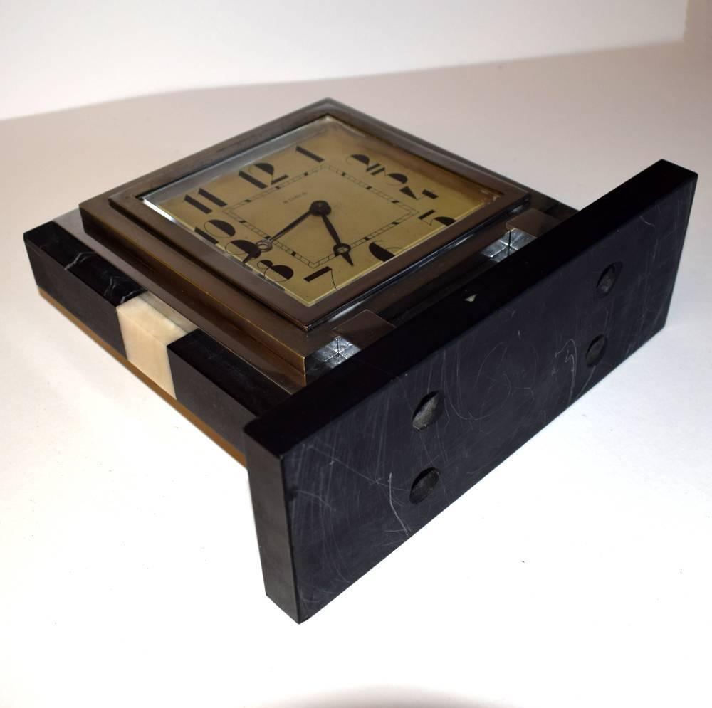 Large 1930s Art Deco French Mantle Clock With 8 Day Movement 4