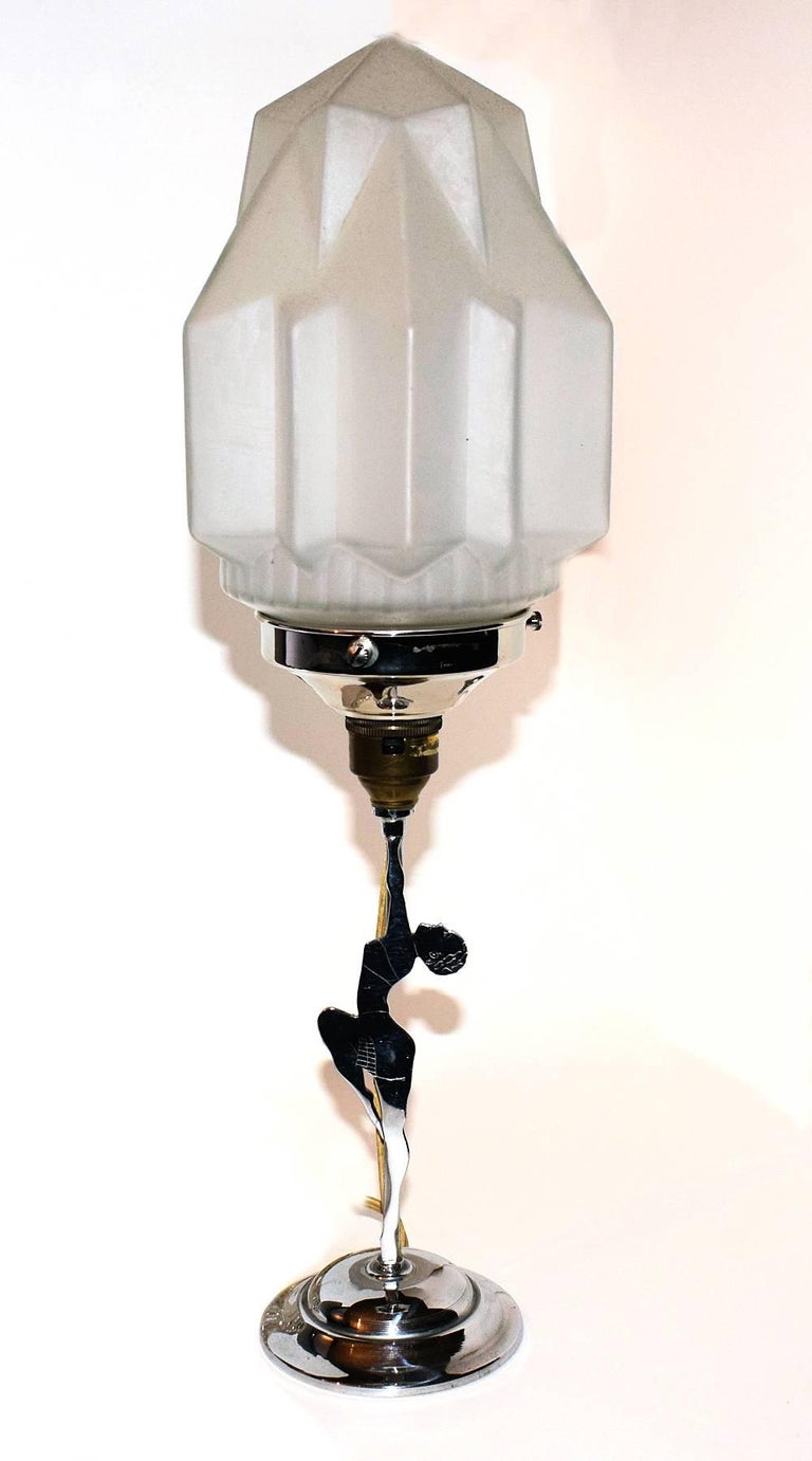 Art Deco Chrome Figural Lady Table Lamp For Sale at 1stDibs art deco