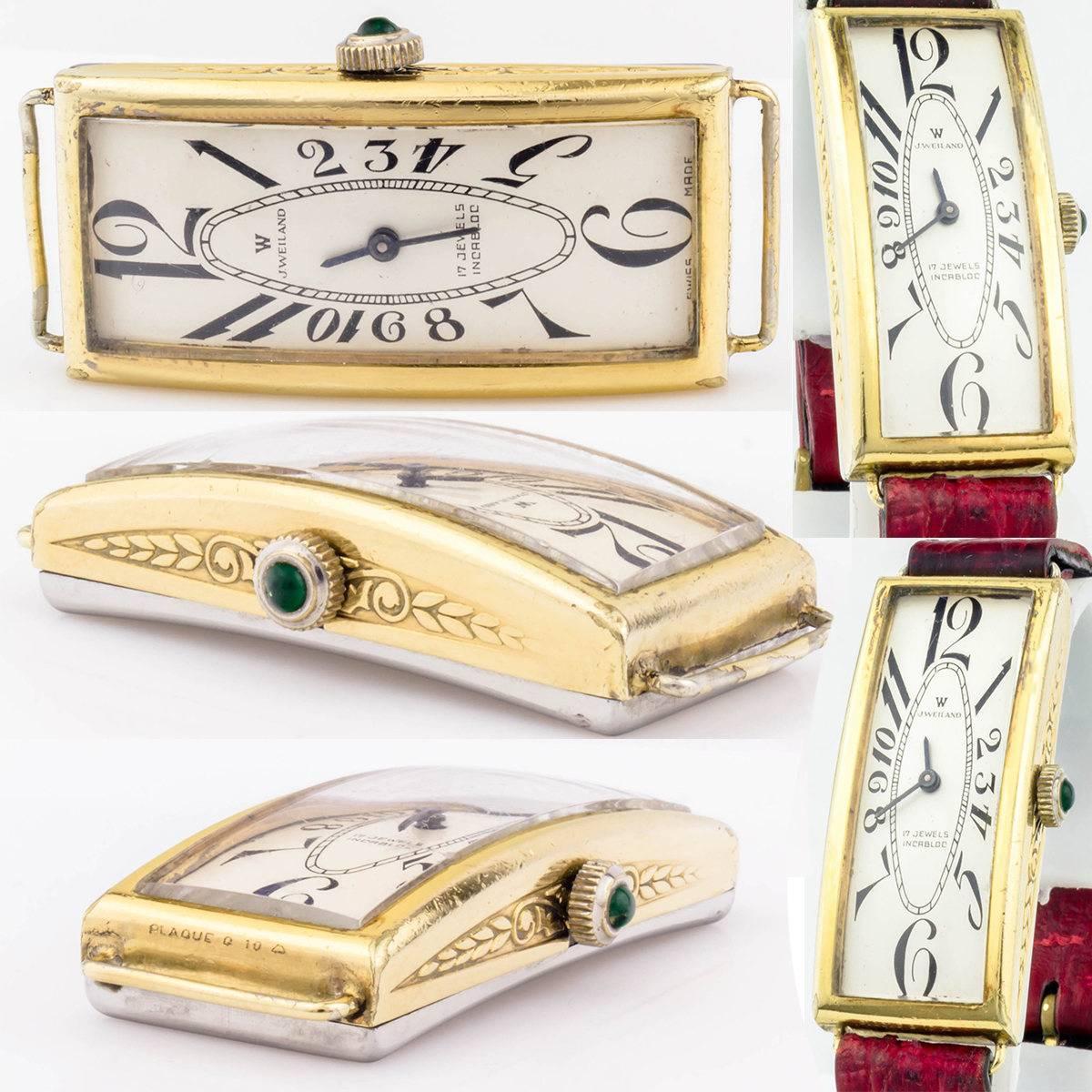 20th Century Stunning 1930s Art Deco Ladies Swiss Watch with Explosion Numerals